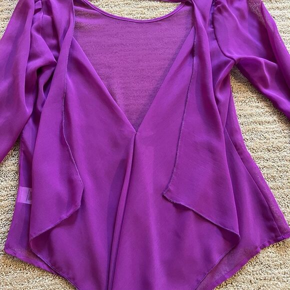 YA Los Angeles Purple Open Back Long Sleeve Blouse - Picture 6 of 7